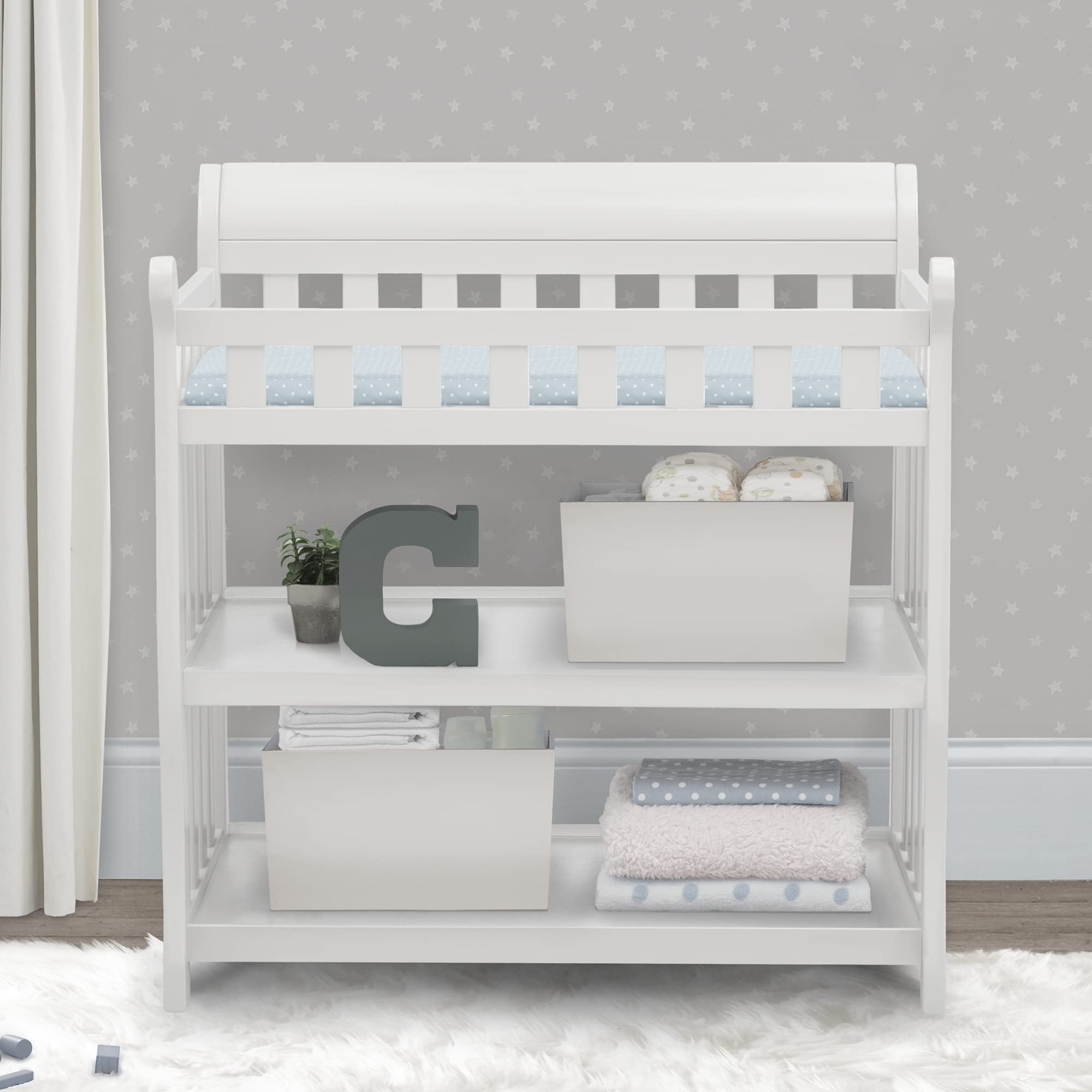 Delta Children Eclipse Changing Table With Changing Pad, White