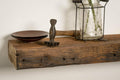Modern Timber Craft Reclaimed Wood Fireplace Mantel Shelf | Solid Rustic American Barnwood with Floating Shelf Brackets | 2.75 T