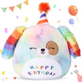 ABEARCAR Cute Dog Plush Birthday Gifts for Girls, Soft Dog Plushies Pink Pillow Stuffed Animals Gift for Girlfriend Kids Birthda