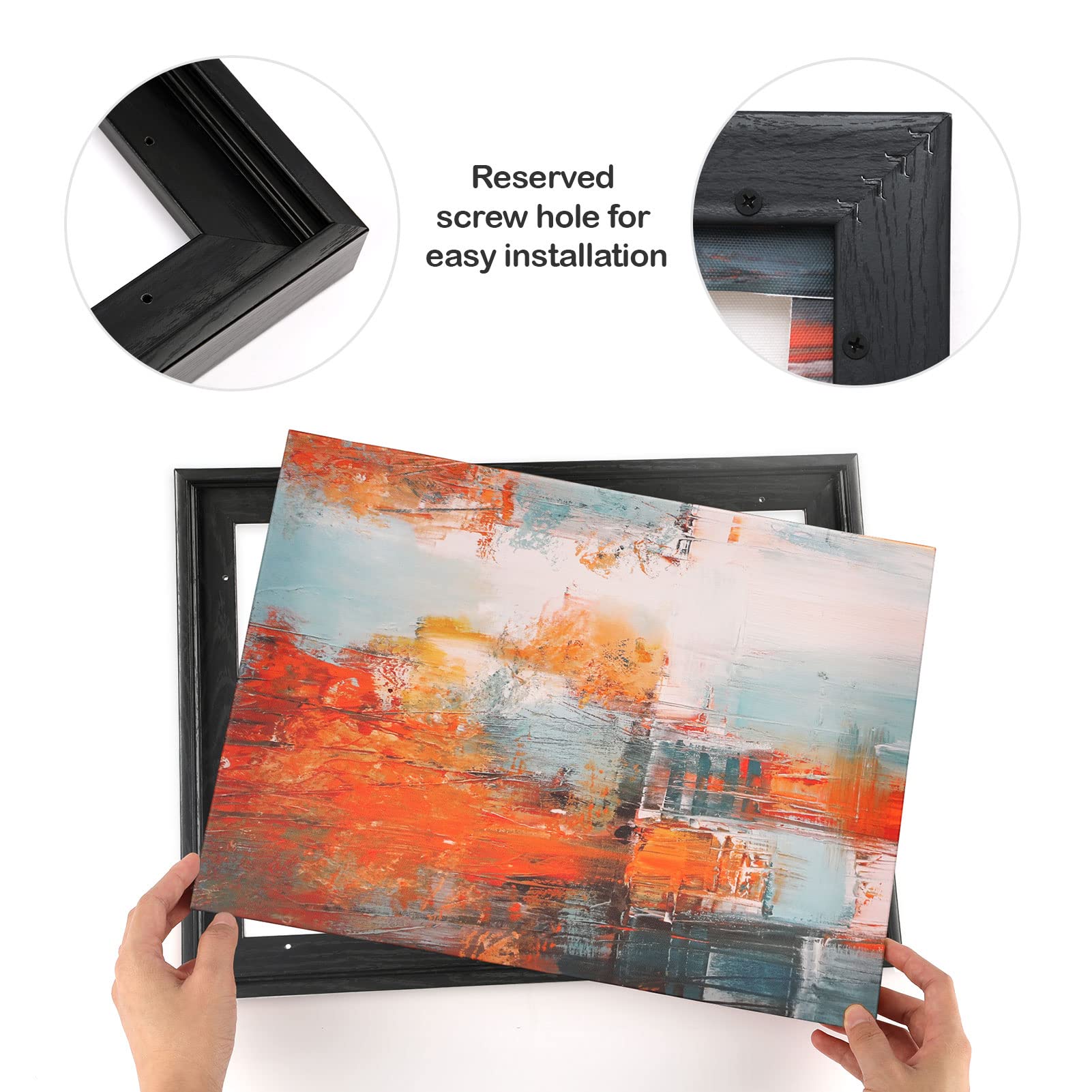 Folkor 9X12 Frame For Canvas Painting With 0.6-0.8    Deep, 2 Pack Floater Frame For Canvas Prints, Floating Frame For Wall Art