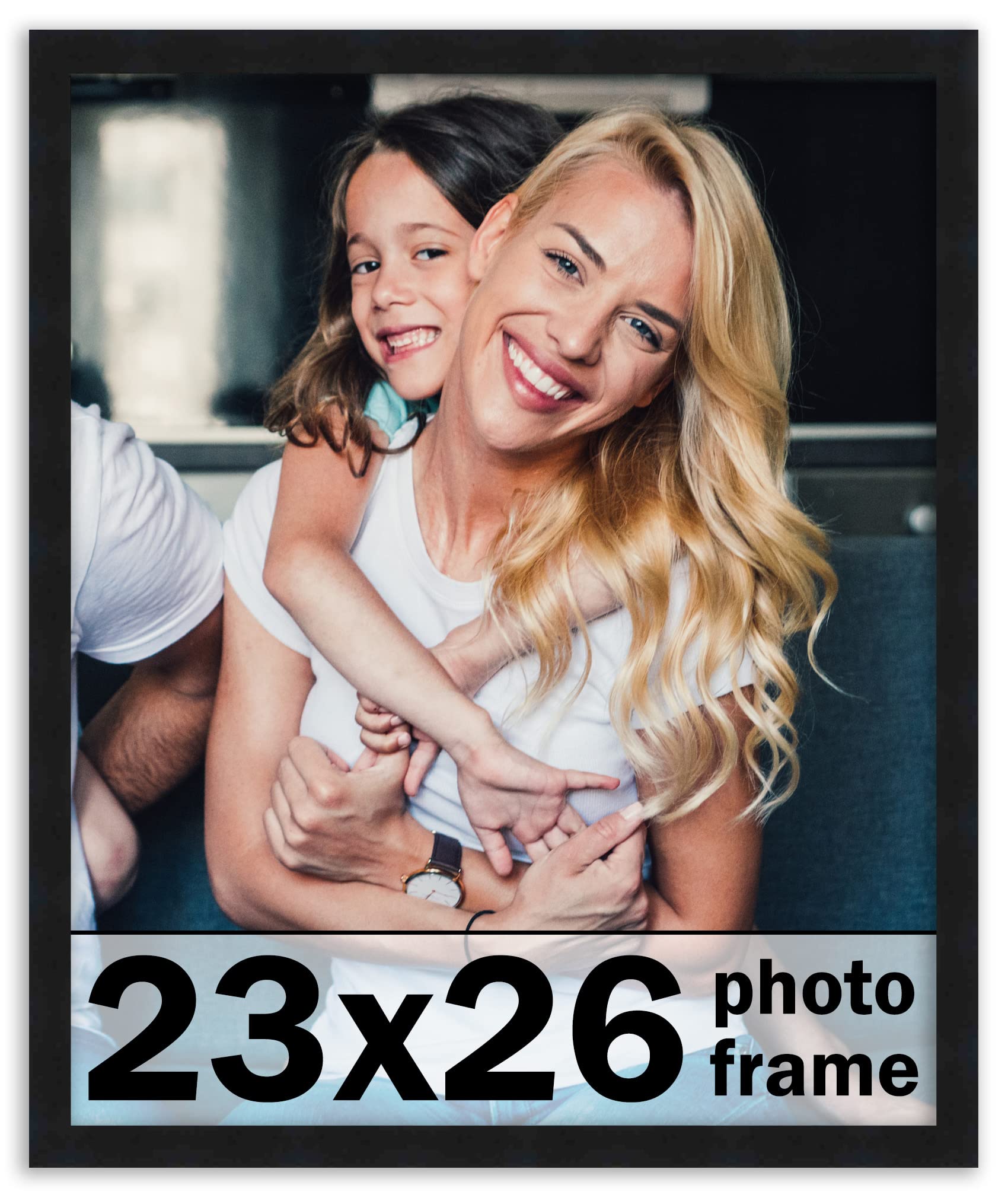 23x26 Frame Black Picture Frame - Complete Modern Photo Frame Includes UV Acrylic Shatter Guard Front, Acid Free Foam Backing Bo