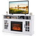 GOFLAME 58  TV Stand with Electric Fireplace Insert, Fireplace Entertainment Center with Side Cabinets & Adjustable Shelves, Ove