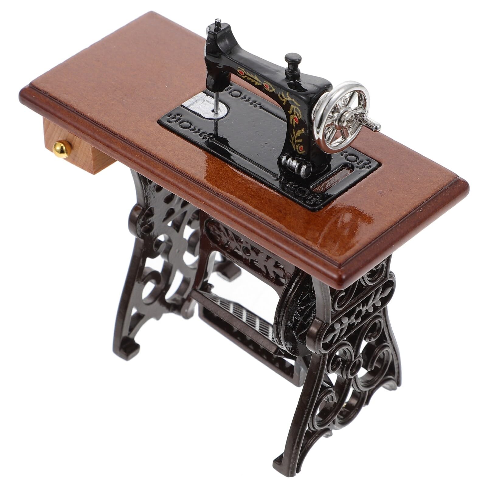 TOYANDONA Miniature Sewing Machine 1/12 Scale Dollhouse Furniture Accessory Vintage Style Mini Sewing Machine Ornament for Dollh