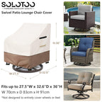 Solotoo Outdoor Swivel Lounge Chair Cover Waterproof 2 Pack,Lawn Patio Chair Covers,Fits Patio Furniture Up To 27.5W X 32.6D X 3