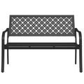 Grand Patio Outdoor Bench, Garden Benches With Anti-Rust Metal Powder Coated Frame, Patio Bench For Front Porch Park Outside Furniture Decor, Black