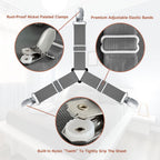 Bozenu Bed Sheet Straps, Upgrade Fitted Bed Sheet Holders For Corners, Non Slip Sheet Clips Grey 8Pcs