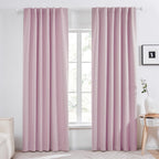 Deconovo Blackout Curtains Insulated Thermal, Rod Pocket And Back Tab Curtains - Room Darkening Curtains For Living Room, 52X95 Inch, Lavender, Set Of 2