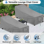 Outdoorlines Outdoor Waterproof Patio Chaise Lounge Chair Cover - Uv Resistant Lounger Covers Heavy Duty Weatherproof Patio Sofa Furniture Covers, 2 Packs, 78Wx35.5Dx33H Inches, Gray