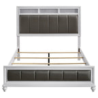 Coaster Home Furnishings Barzini Modern Classic Leatherette Upholstered Queen Size Panel Bed Frame 56-inch Headboard White 205891Q