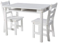 Lipper International Childs Rectangular Table with Shelves and 2 Chairs, White
