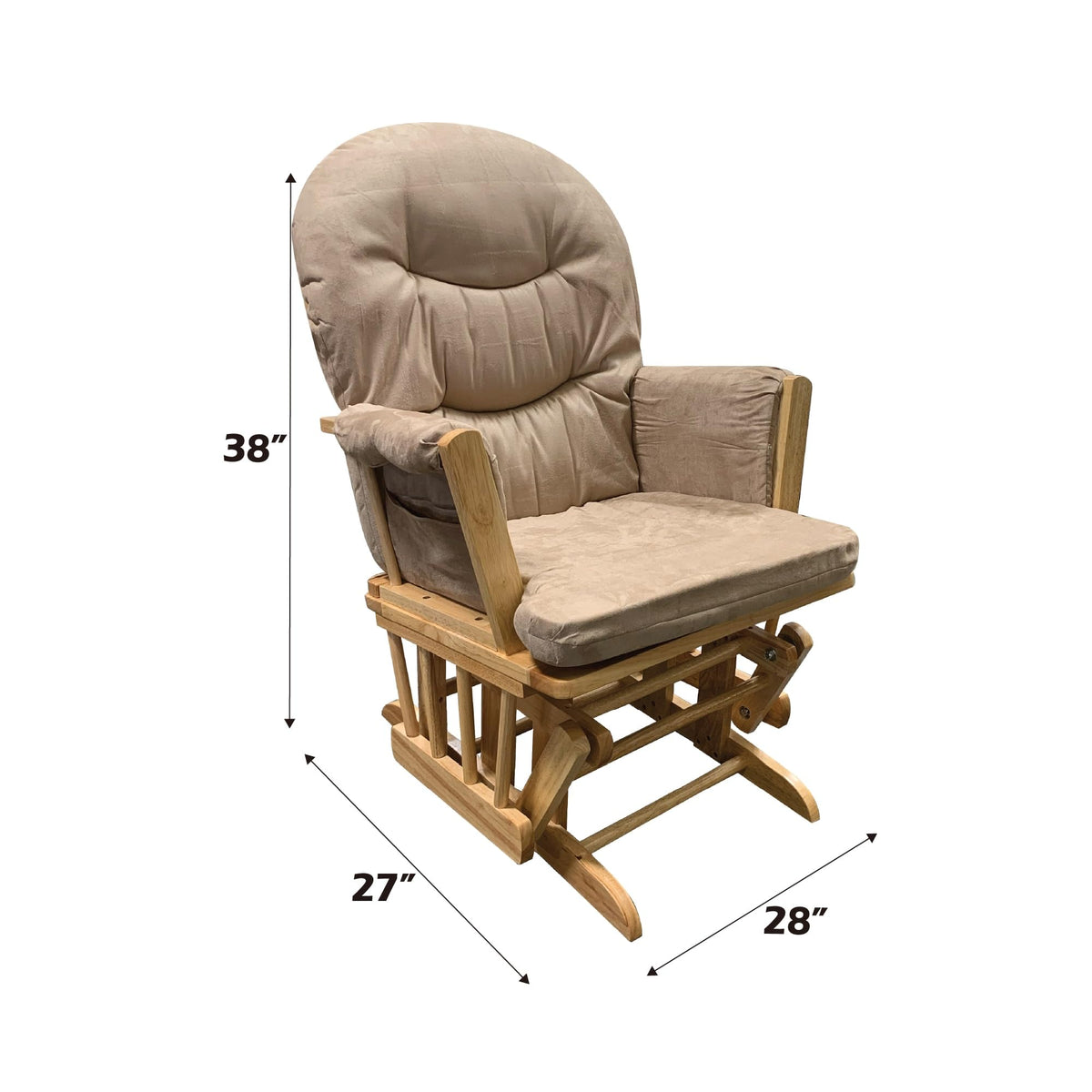 ACME Furniture Ottoman, Taupe Mfb & Natural Oak