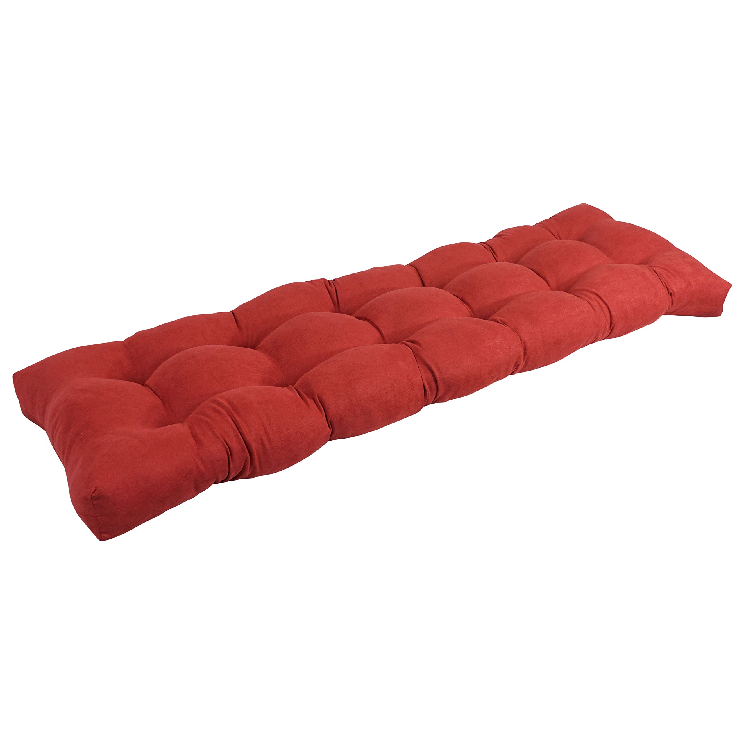 Blazing Needles Microsuede Tufted Bench Cushion, 55 x 19, Cardinal Red 1 Count