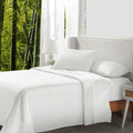 California Design Den Rayon From Bamboo Sheets Queen Size Bed Luxury Silk Sheets 4 Piece Sheet Set, Cooling Sheets, Ivory Bedshe