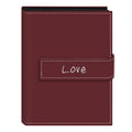 Pioneer Photo Albums 36-Pocket 5 by 7-Inch Embroidered Love Strap Sewn Leatherette Cover Photo Album, Mini, Burgundy
