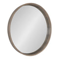 Kate and Laurel Hutton Round Decorative Wood Frame Wall Mirror, 30 Inch Diameter, Graywash