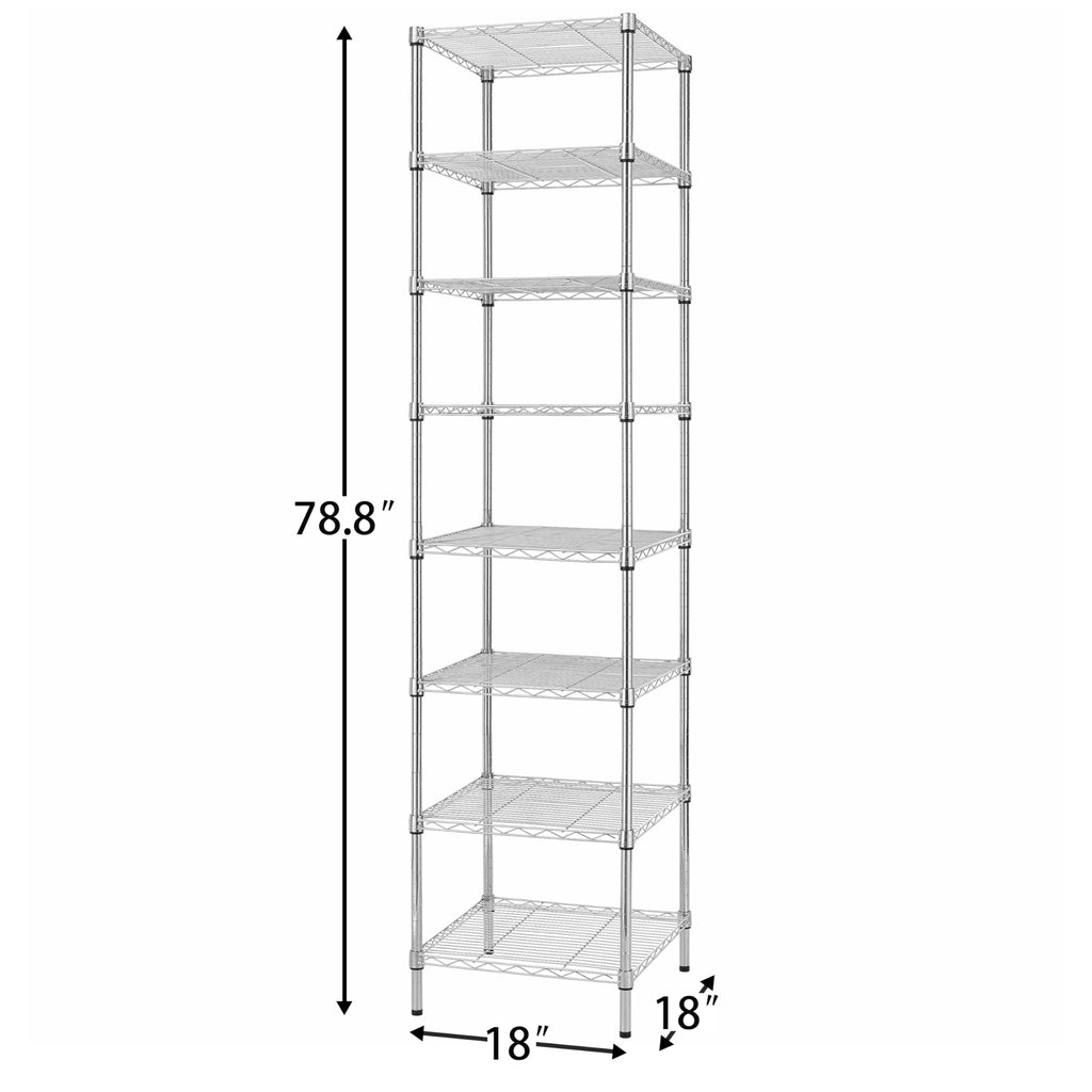 Finnhomy 8 Tier Wire Shelving Unit 18x18x78.8 inches Chrome Metal Adjustable NSF Certified