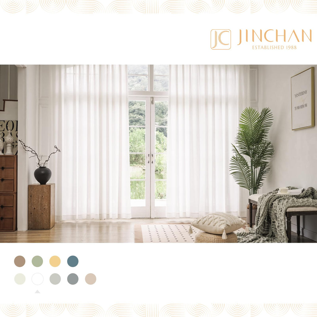 Jinchan Linen Blend Curtain For Living Room 90 Inch Length Extra Wide For Room Divider Off White Curtain Rustic Farmhouse Curtain Back Tab Light Filtering Drapes Bedroom Window Curtain 1 Panel