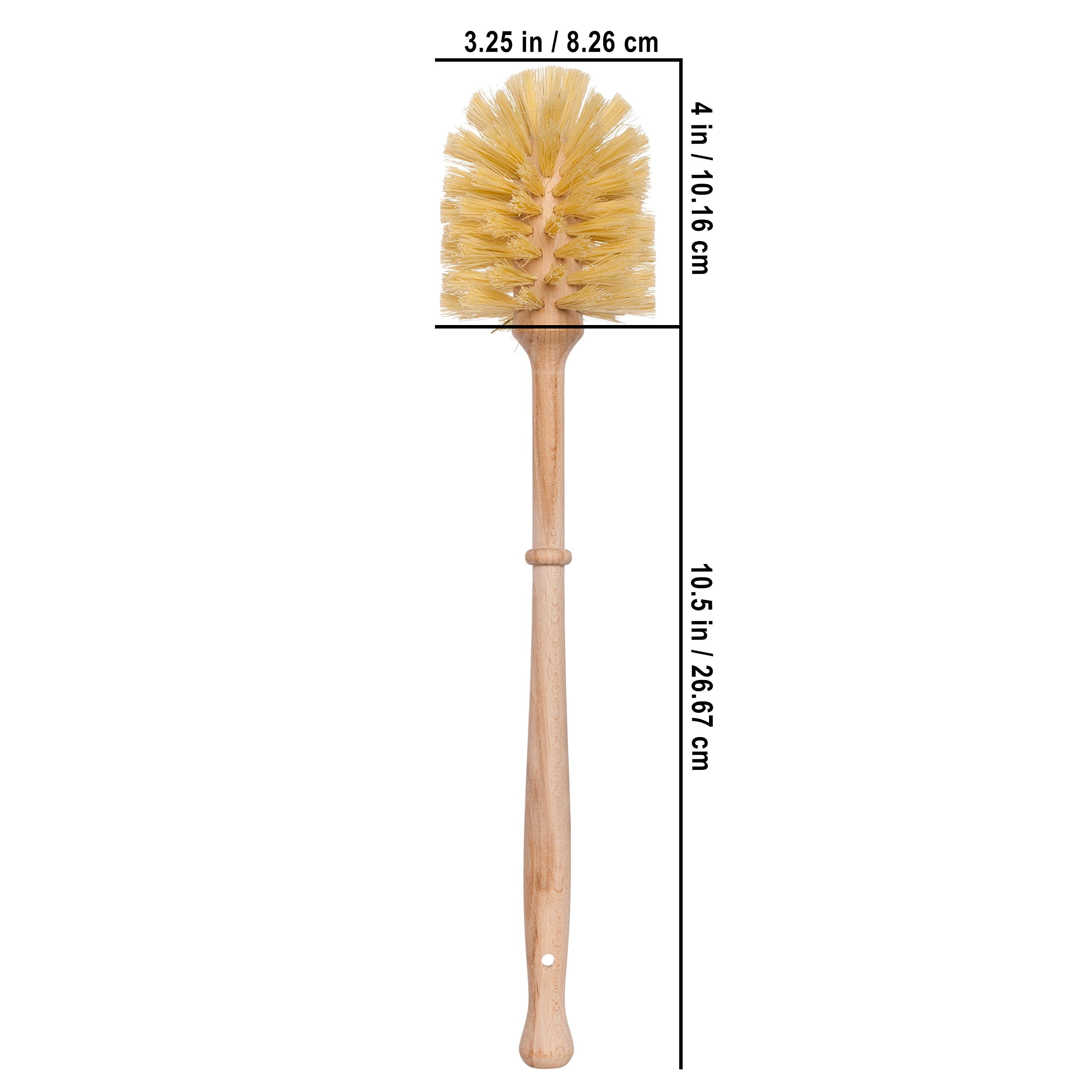 Redecker Oiled Beechwood Toilet Brush Stand With Tampico Fiber Toilet Brush, 9-7/8 Inches - Natural Bristles Are Heat-Resistant