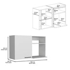 Stackable Wall Storage Cabinet 24&Quot; H, 2 Internal Shelves, 2 External Storage Shelves, 1 Door, White