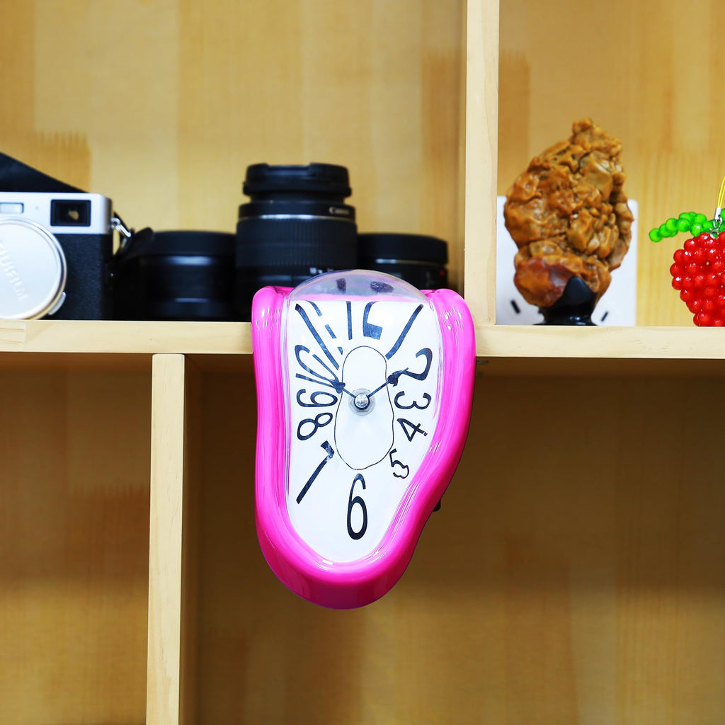 FAREVER Melting Clock - Salvador Dali Inspired Decorative Clock, Purple, Funny Creative Gift for Home Office Desk