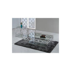 Best Master Furniture Abigail Glass And Stainless Steel Base End Table In Silver