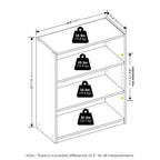 Furinno Gehry 3-Tier Bookcase, Bookshelf with Adjustable Shelves, Amber Pine