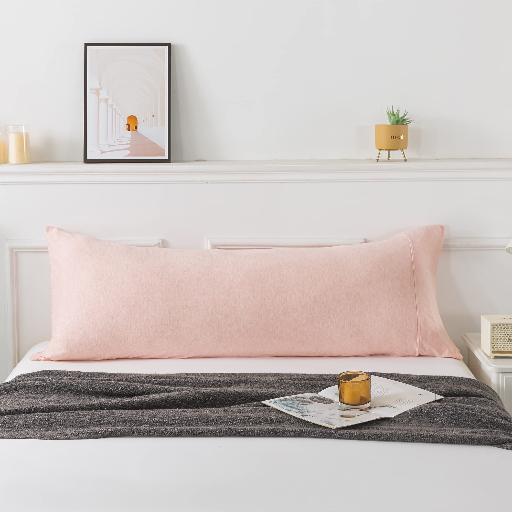 Household 100% Jersey Cotton Pillowcase 20   X54   -Light Weight, Comfortable, Super Soft Pillow Case With Envelope Closure (Hea