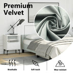vidaXL Velvet Bed Frame Platform Bed, Scandinavian Style/Slats Support/No Box Spring Needed/Without Mattress/Easy Assembly, Light Grey Full Bed