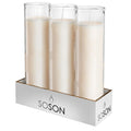 Simply Soson 2x8 inch Ivory Devotional Candles in Glass Jar - 3 Pack - 90 Hours - Prayer Candle - Tall Pillar Candles for Religi