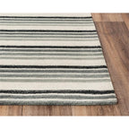 Alora Decor Rivera 7'9" X 9'9" Stripe Gray/Ivory/Charcoal Hand-Tufted Area Rug