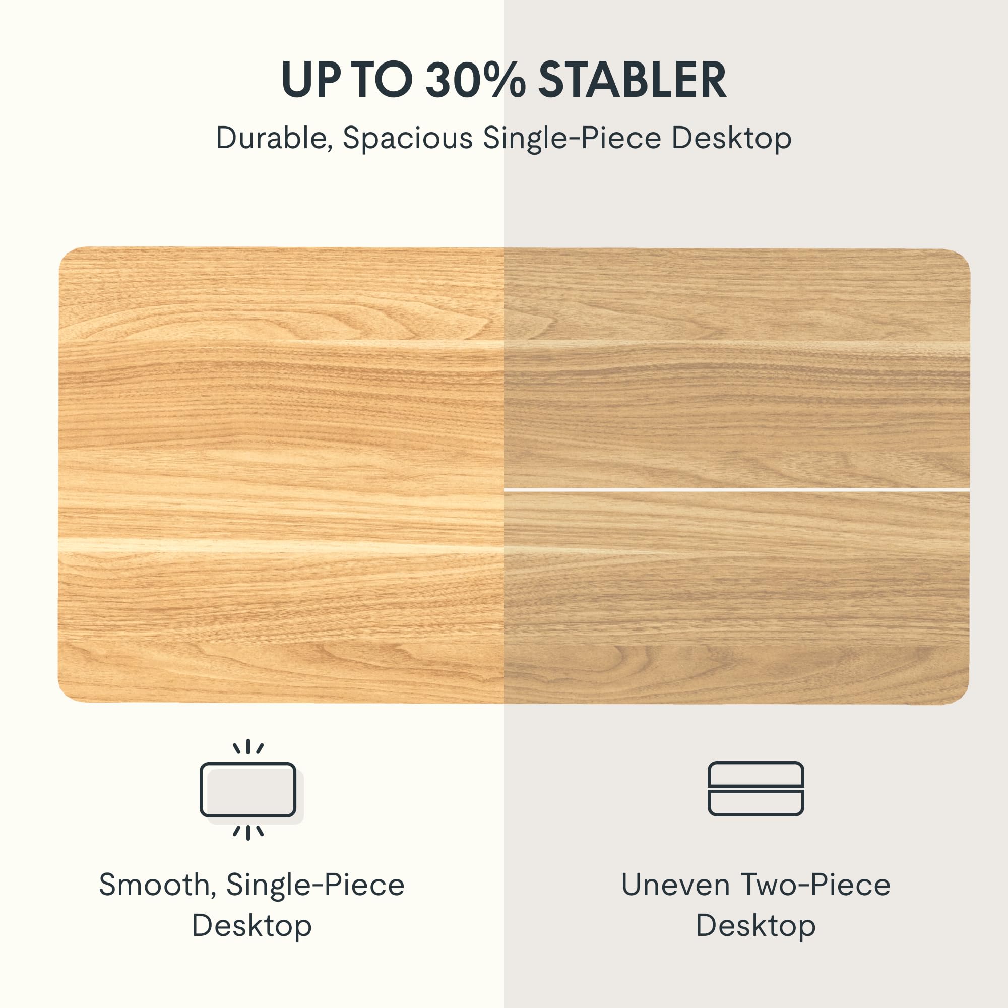 Flexispot Whole Piece 48'X30' Desktop 1' Thickness Height Adjustable Desk Rectangular Tabletop Maple Board (48Inch Maple Top)