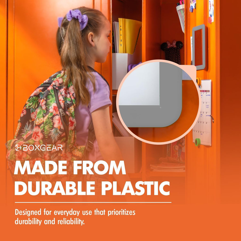 Boxgear Magnetic Locker Mirror - 5' X 7'- For School Locker, Bathroom, Household Refrigerator, Locker Accessory, Workshop Tool