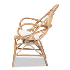 Baxton Studio Jayden Chairs, White/Natural Brown