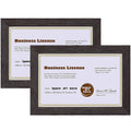 Space Art Deco,5.5x8.5 Document Frame for 5.5x8.5 Business License and Tax Certificates (Color Brown, 2-Pack)