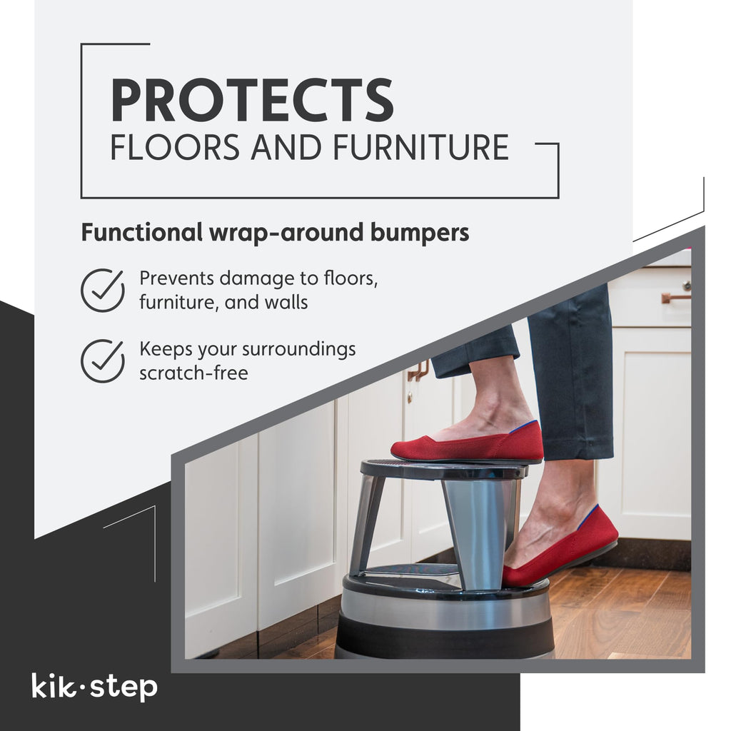 2-Step Steel Step Stool with 300 lb. Load Capacity Color: Black