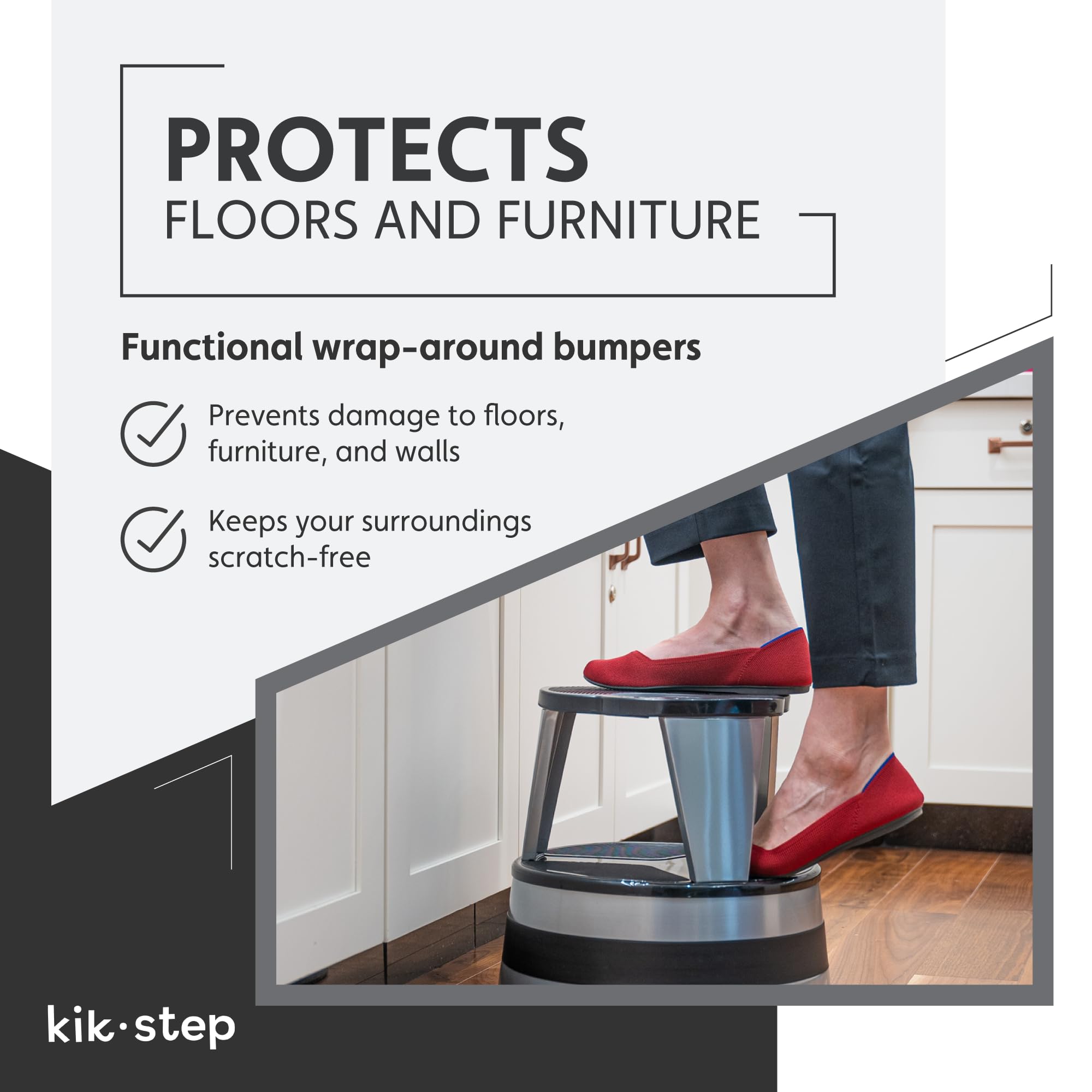 2-Step Steel Step Stool with 300 lb. Load Capacity Color: Black