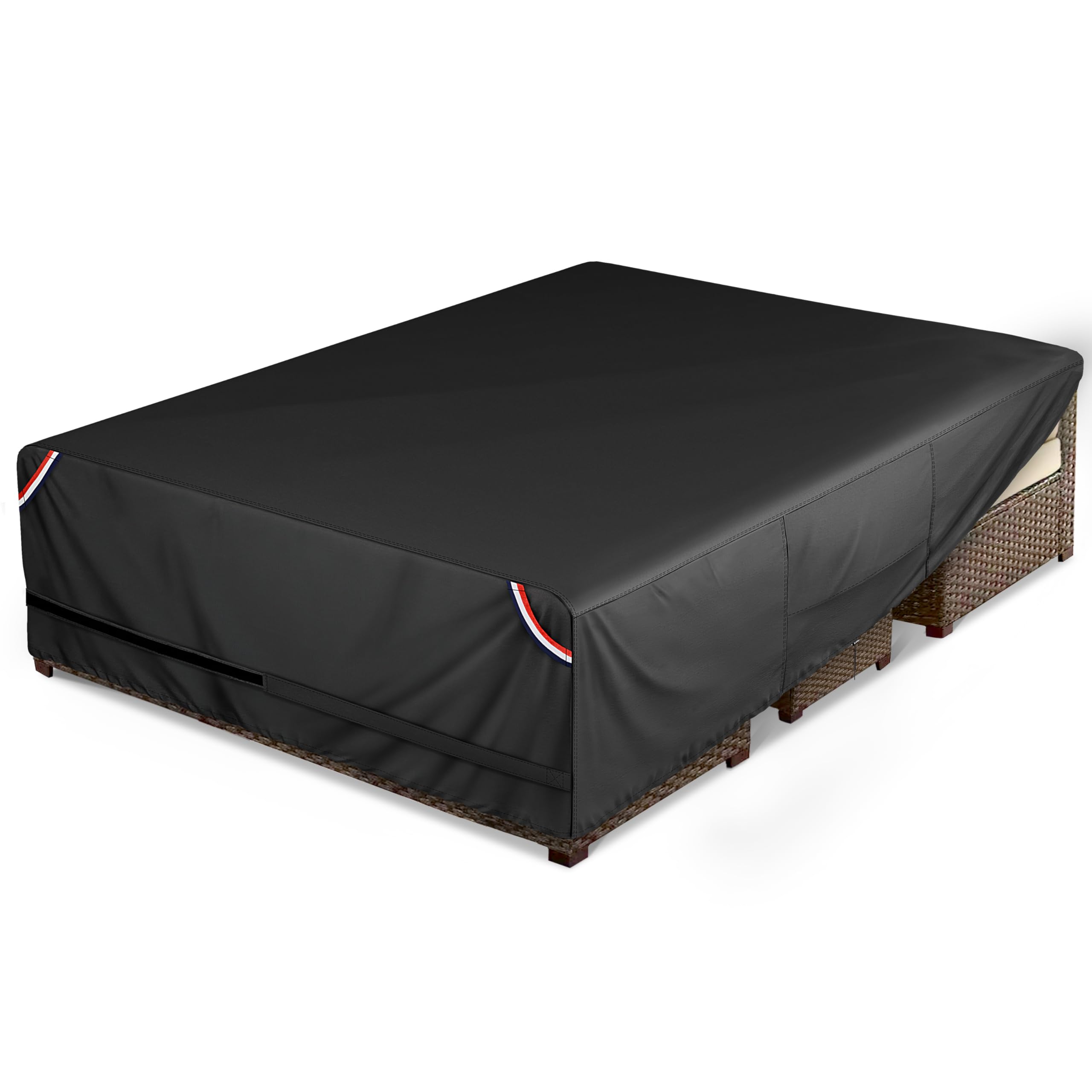 Kylinlucky Outdoor Patio Furniture Set Covers 126 X 63 Inch Waterproof Weatherproof Square Cover, Heavy Duty 600D For Outside Dining Table And Chairs Fit 10 X 5 Ft, 120 X 60 Inch