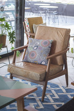 HomeRoots Red, Orange, Blue, Green On Gray Broadcloth 26â€ Gray Pink Floral Indoor Outdoor Throw Pillow