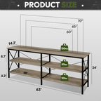 Wlive Tv Stand Up To 70 Inch Tv, 63' Entertainment Center, Tv Media Console With 3-Tier Storage Shelves For Living Room And Bedroom, Greige