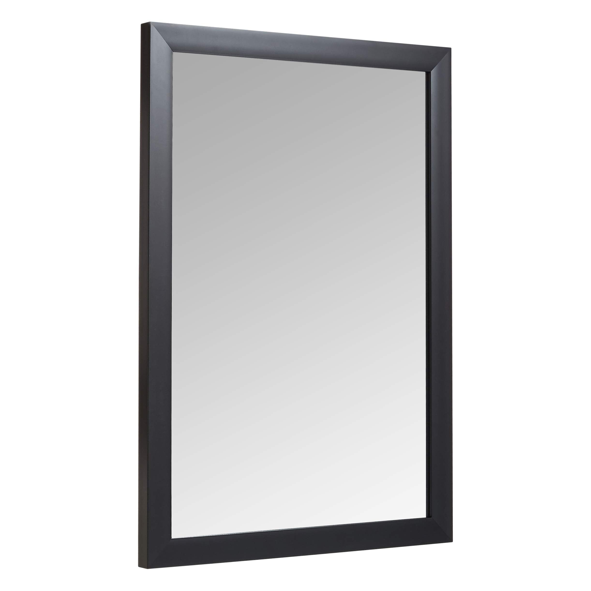 Amazon Basics Rectangular Wall Mount Mirror, Standard Trim, Black, 20 x 28