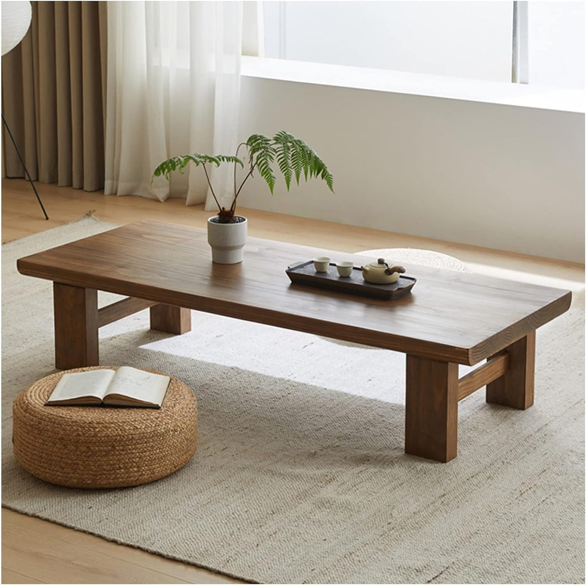 X Went Japanese Style Sheesham Wood Coffee Table For Living Room, Dining Room, Bedroom, Kitchen, Office Home Decor (58X50X38)