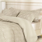 Jellymoni 1 Pack Cream Grey Body Pillowcase, Soft Microfiber Grid Tufted Pillow Covers With Envelope Closure (Pillows Are Not In