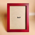 KELE MODEL 5x7 Picture Frames RED Solid Wood Frame, Plastic Panel (Film Needs to be Removed) Table or Wall.Front Window Opening 
