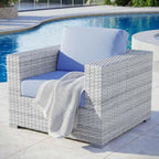 Modway Convene Outdoor Patio Armchair, Light Gray Light Blue