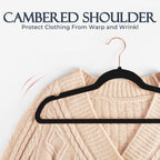 House Day Velvet Hangers 30 Pack, Premium Clothes Hangers Non-Slip Felt Hangers, Sturdy Black Hangers Heavy Duty Coat Hangers, D