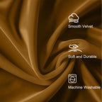 Lazzzy Velvet Curtains Golden Brown Room Darkening Thermal Insulated Curtains 72 Inch Length Drapes For Bedroom Living Rod Pocke