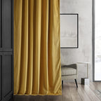 Hpd Half Price Drapes Signature Velvet Thermal Blackout Curtains For Living Room 96 Inch Long (1 Panel) Rod Pocket Insulated Blackout Curtains For Bedroom Window Curtains, 50W X 96L, Fool'S Gold