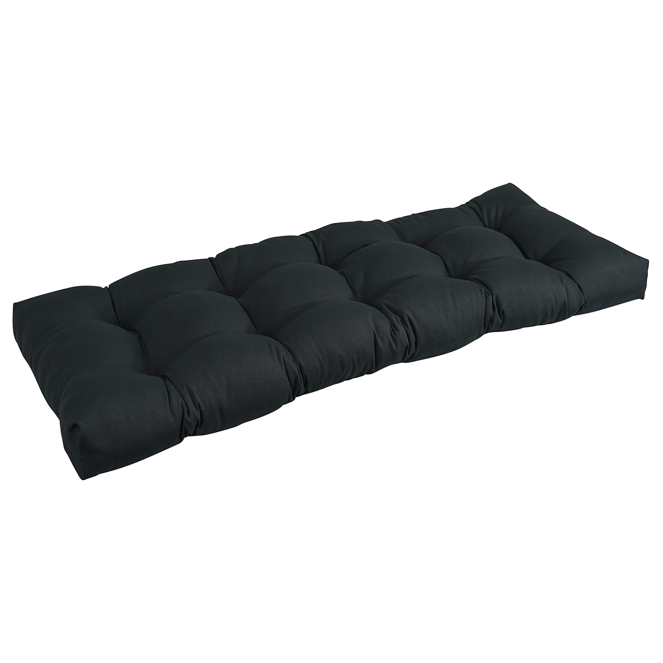 Blazing Needles Twill Tufted Bench Cushion, 46 x 19, Black 1 Count