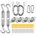 Shade Sail Hardware Kit, Sun Sail Hardware Kit With 304 Stainless Steel Wire Rope For Square/Rectangular/Triangle, Anti-Rust Sai