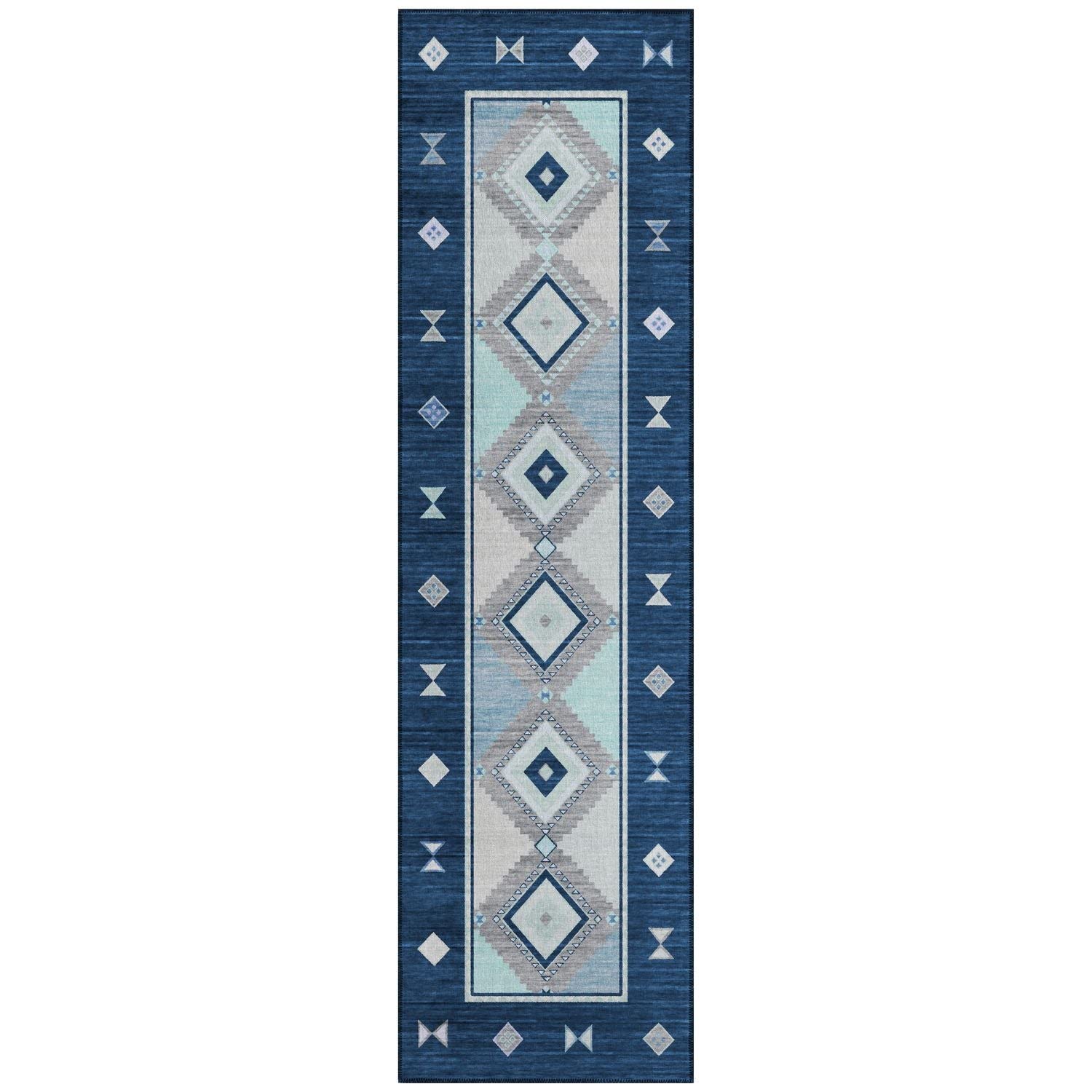 Phoenix Ph2 Blue Southwestern Rug Runner 2' 3" X 7 ' 6"